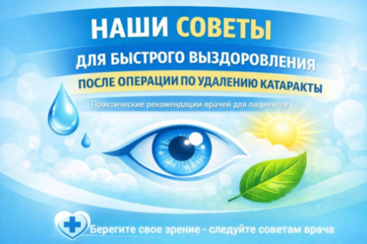 НАШИ СОВЕТЫ ДЛЯ БЫСТРОГО ВЫЗДОРОВЛЕНИЯ ПОСЛЕ ОПЕРАЦИИ ПО УДАЛЕНИЮ КАТАРАКТЫ