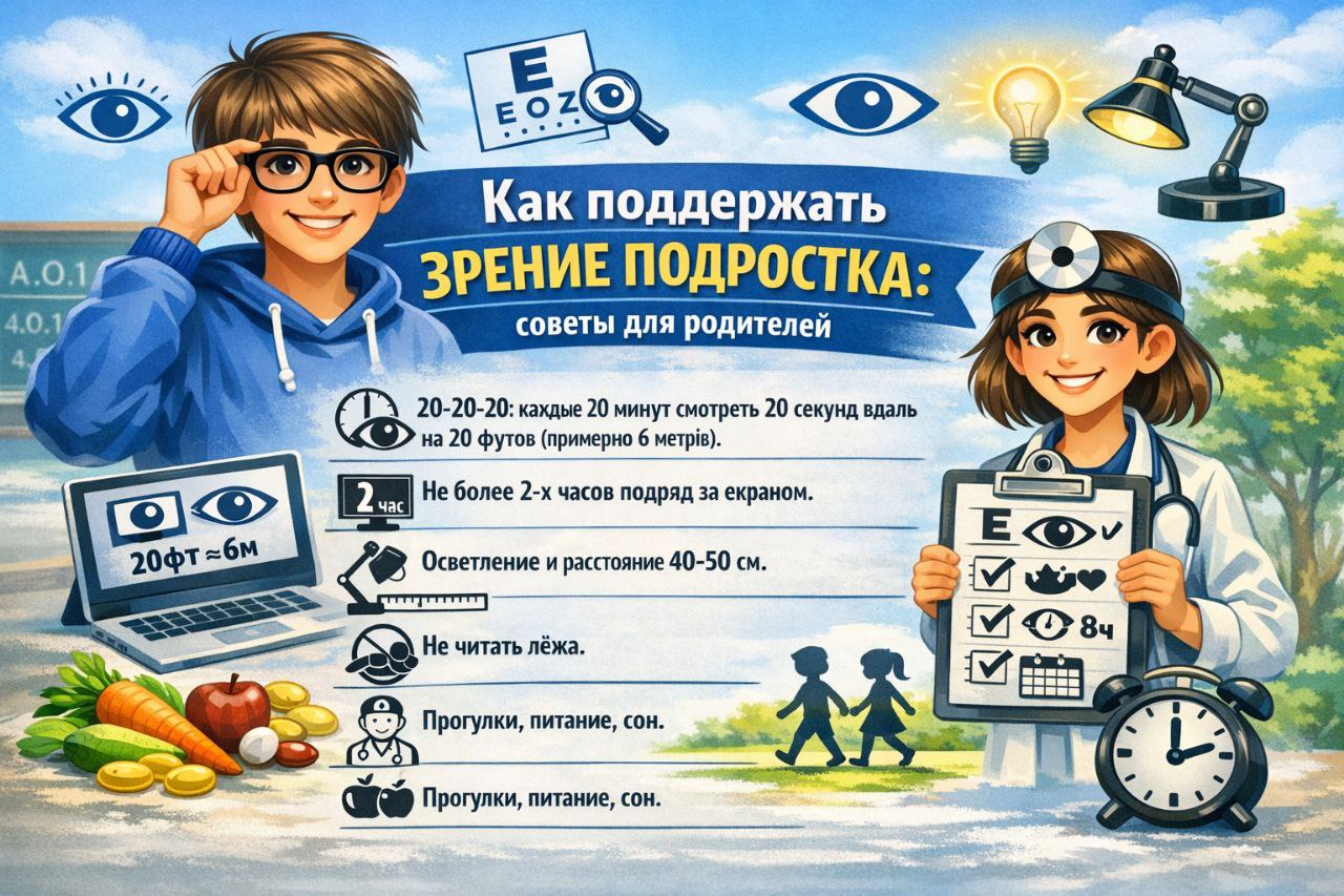 Как поддержать зрение подростка: советы для родителей